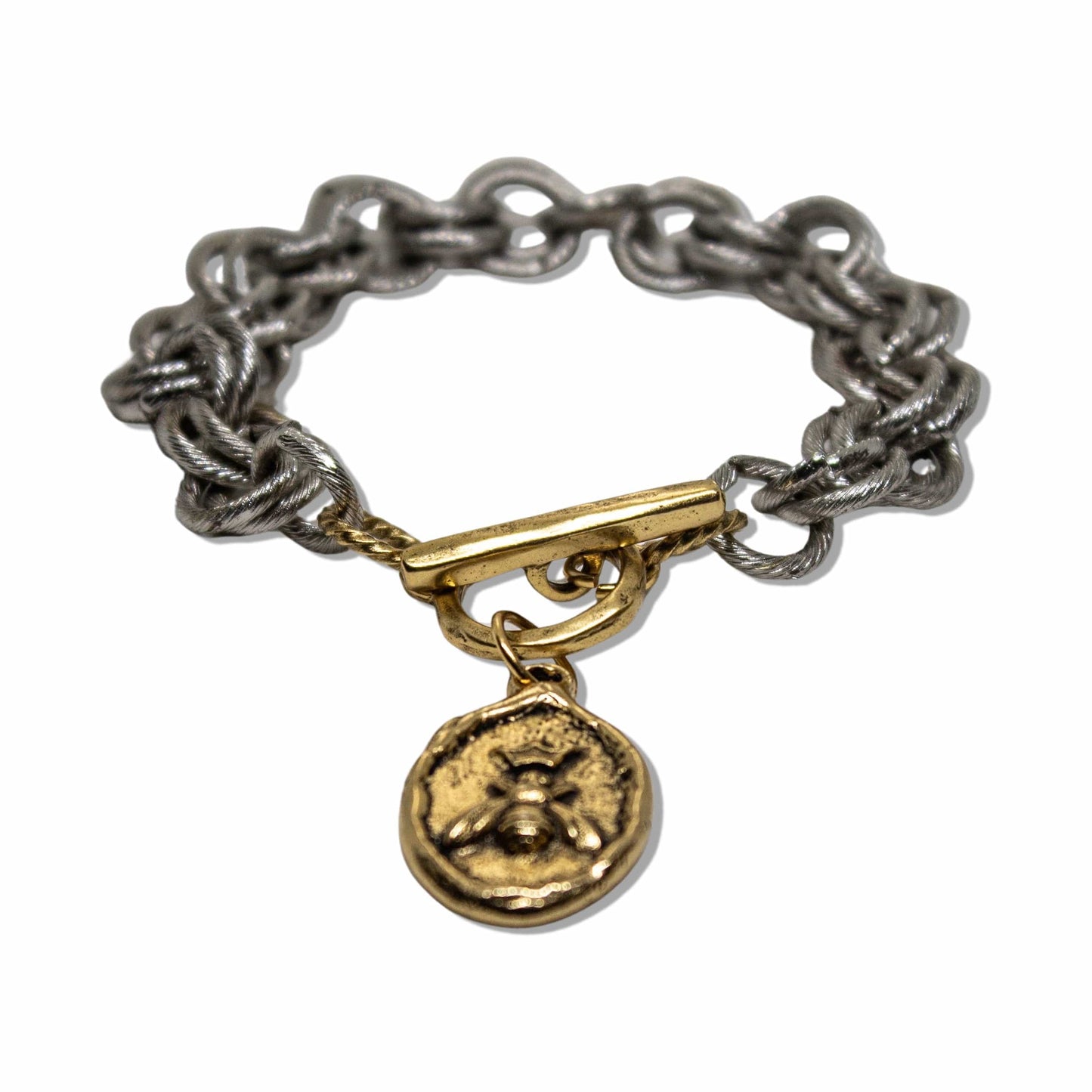 French Bee and Cross Charm Bracelet Bracelets