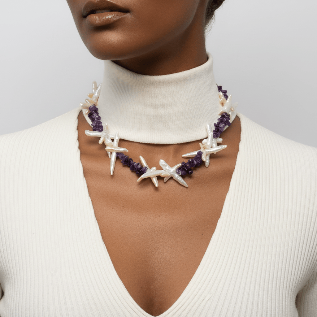 Amethyst X Statement Necklace Necklaces