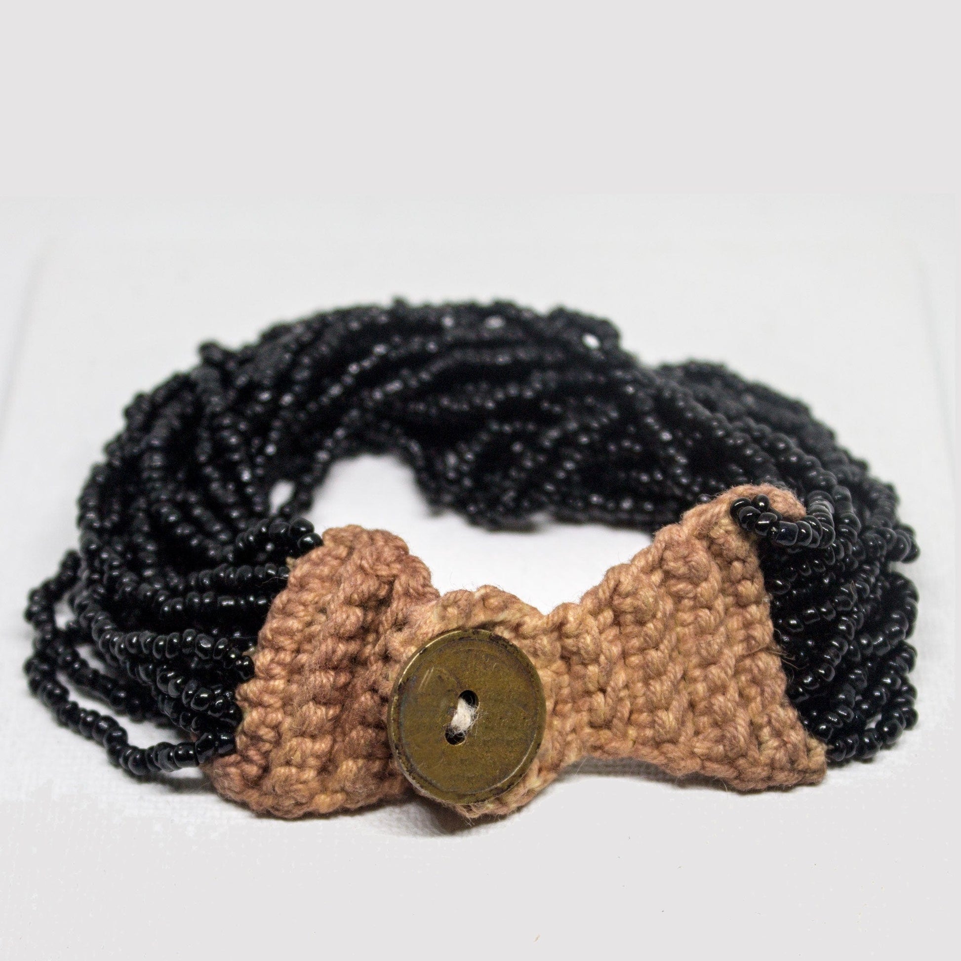 Black Vintage Coral Bead Wrap Bracelets