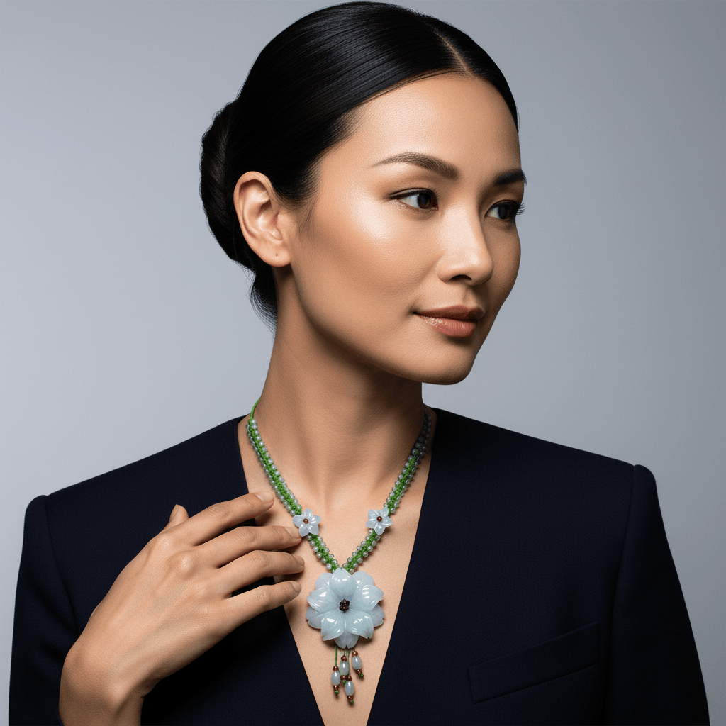 Dewdrop Jade Statement Necklace Necklaces