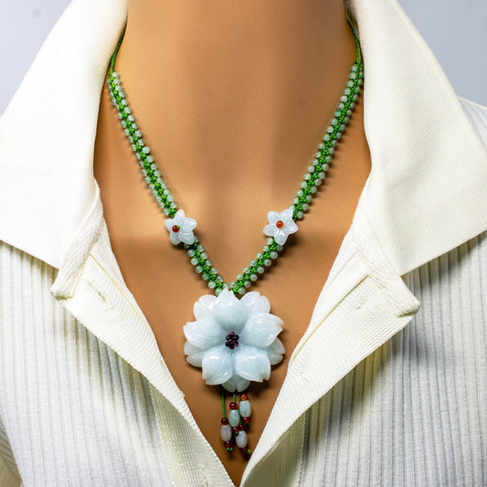 Dewdrop Jade Statement Necklace Necklaces