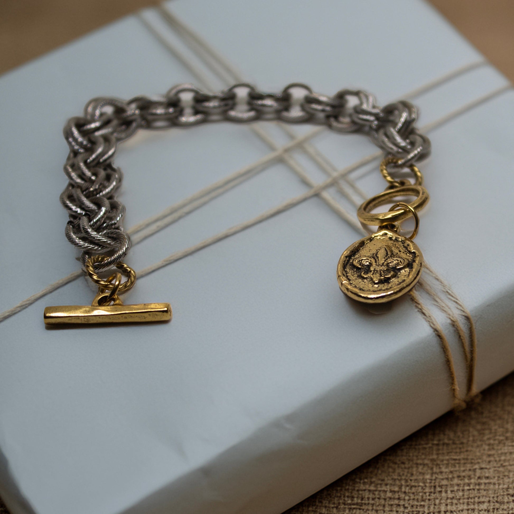 French Bee and Cross Charm Bracelet Bracelets