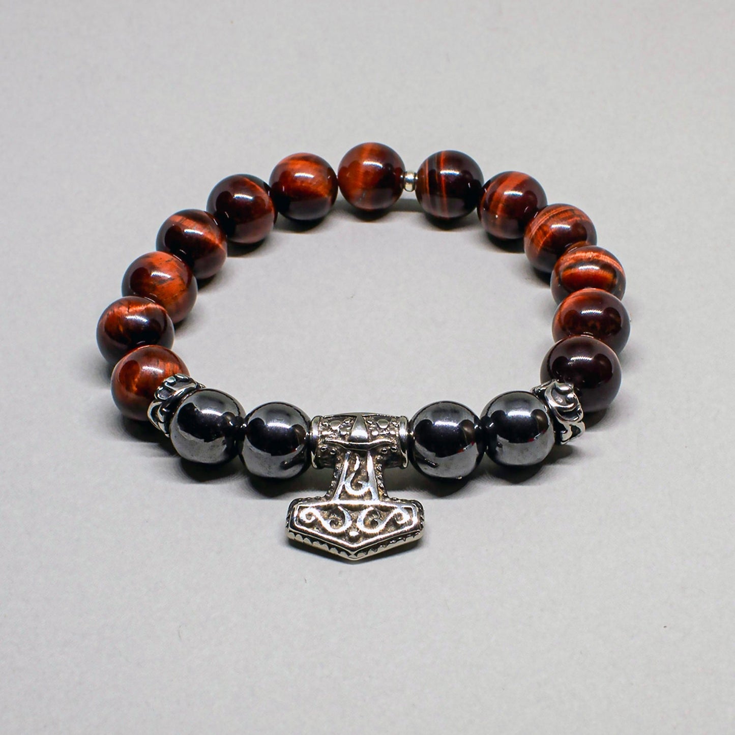Norse Hammer Tiger Eye Bracelet
