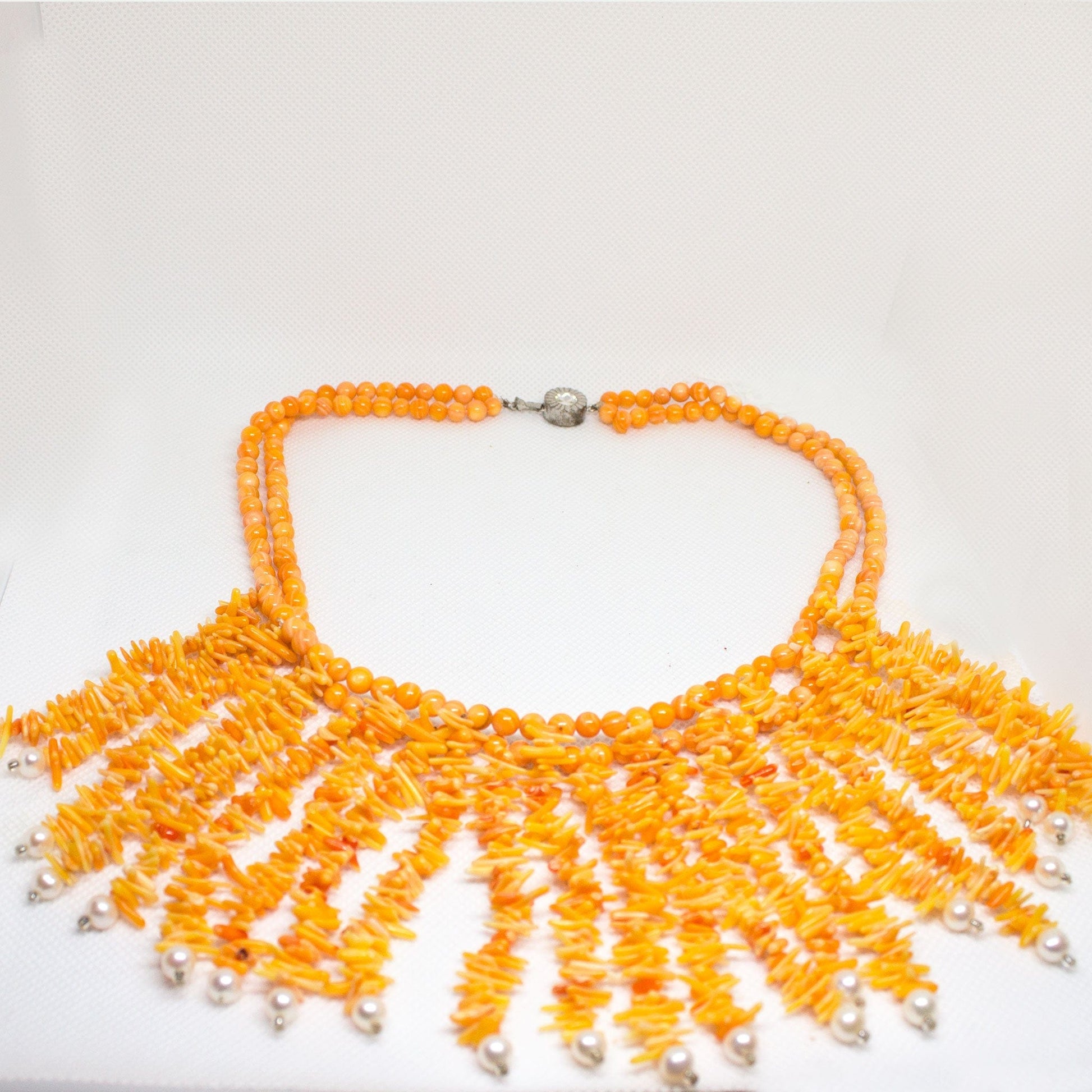 Orange Coral Pearl Necklace Necklaces