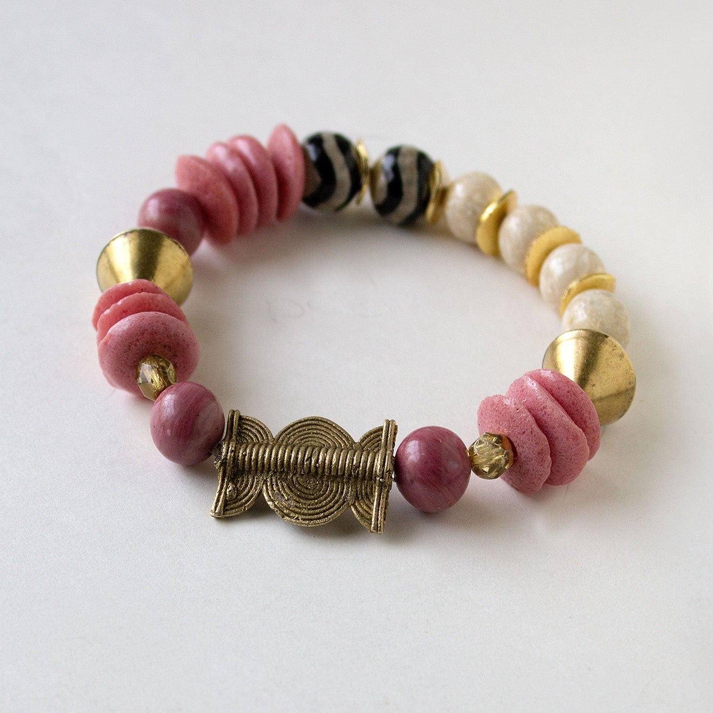 Brass Multi Pink Gem bracelet Jewelry