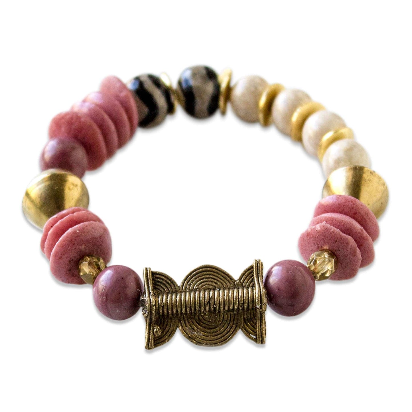 Brass Multi Pink Gem bracelet Jewelry
