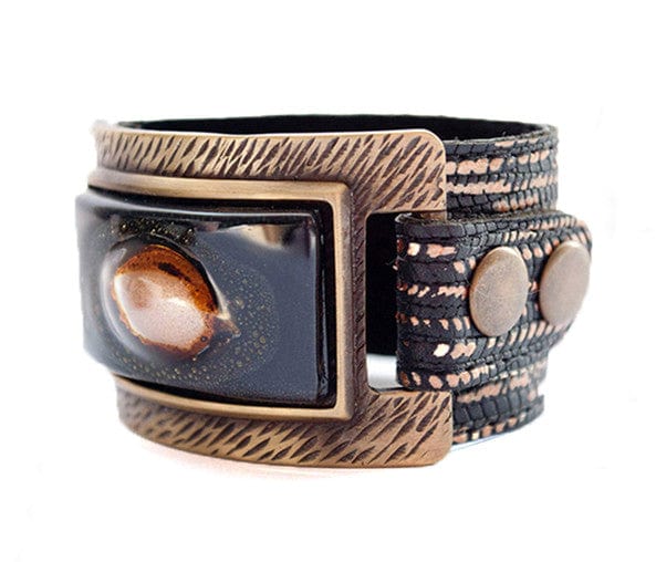 Caren Leather Cuff - banglez-bazar-inc