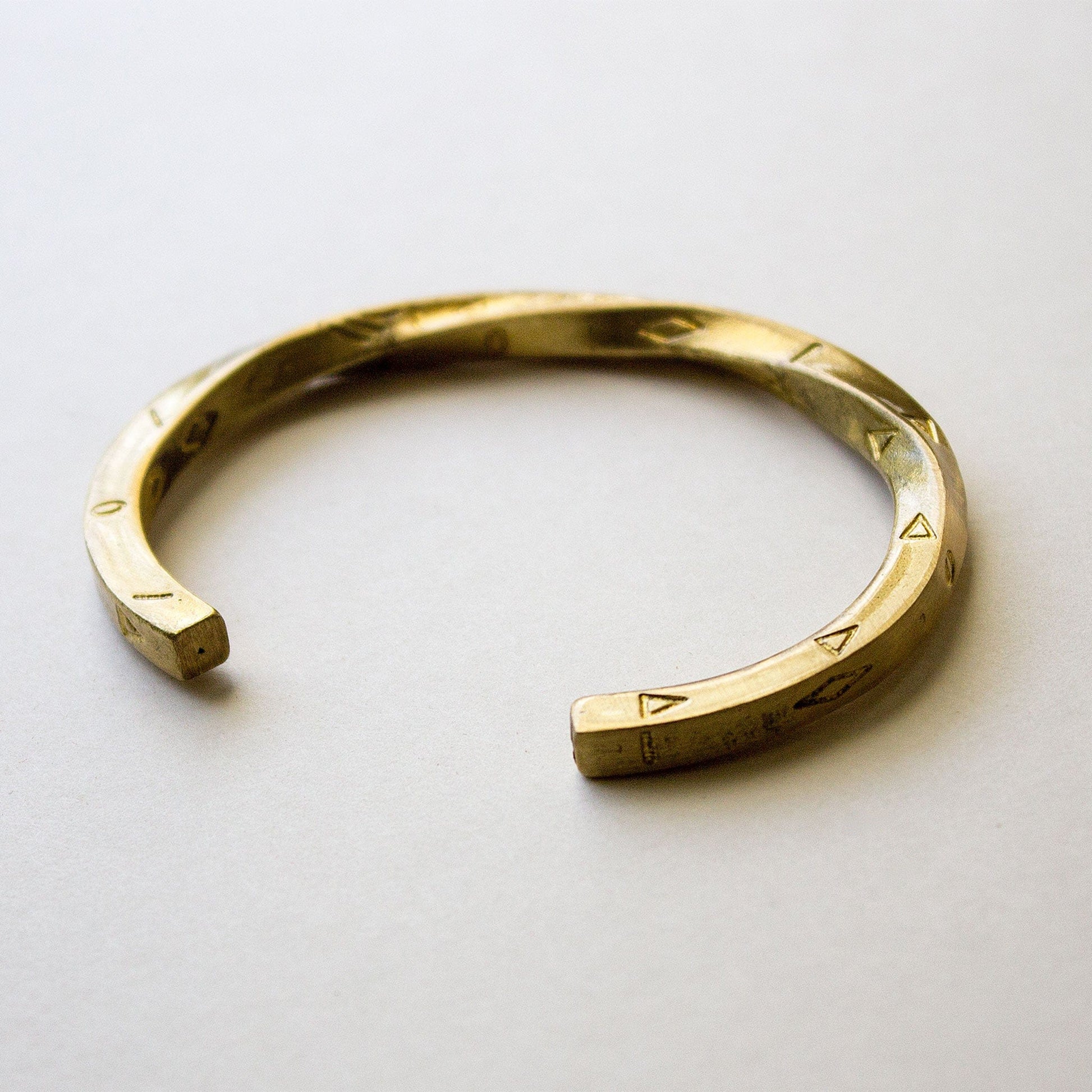 Carved Brass Bangle cuff Jewelry