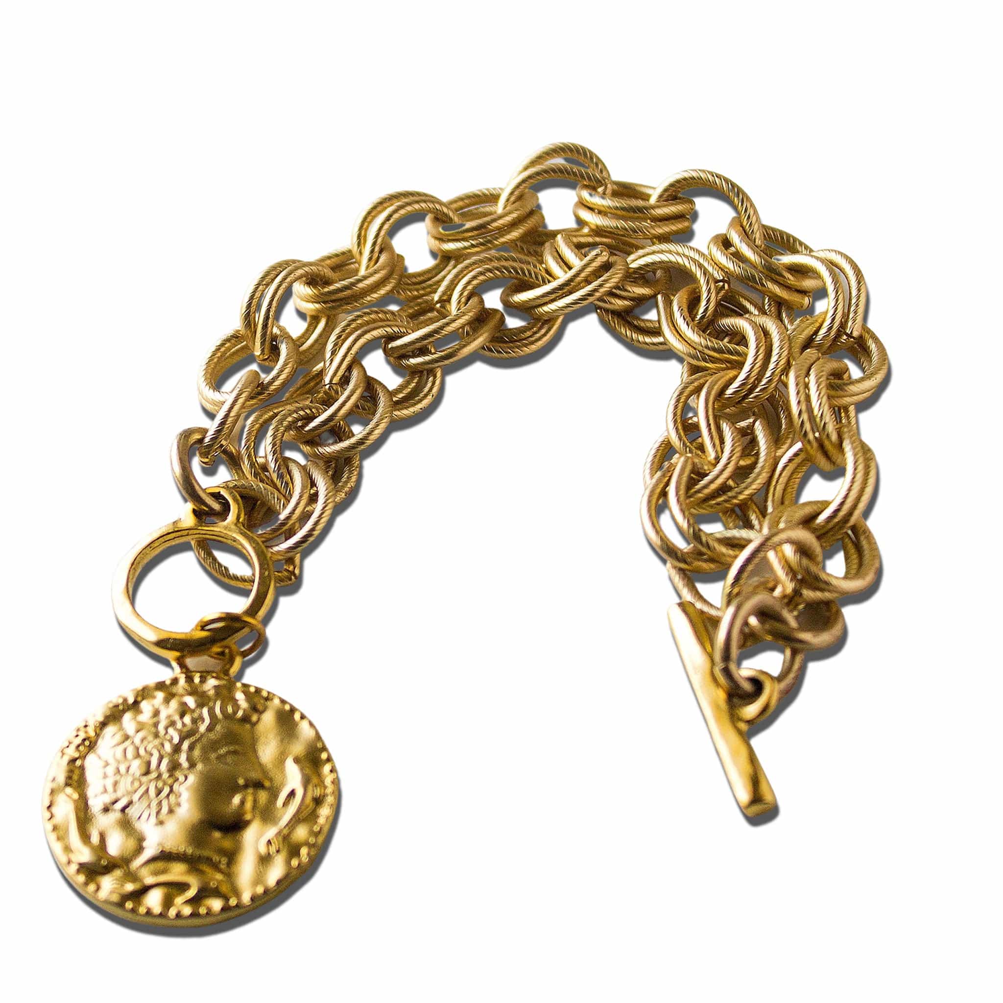 Single Roman Coin Italian Gold Bracelet for women – The Hidden Countship