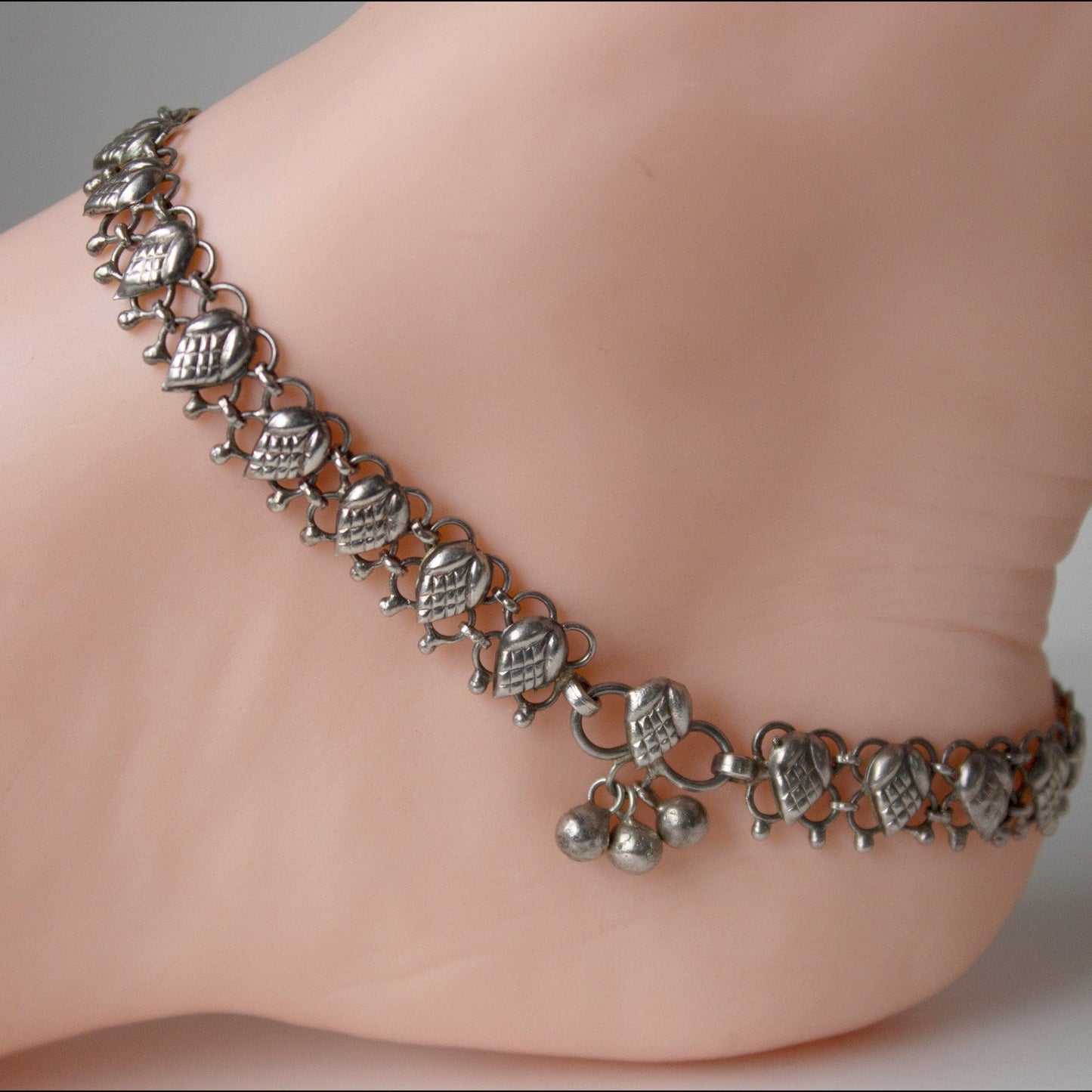 Etched Silver Anklet
