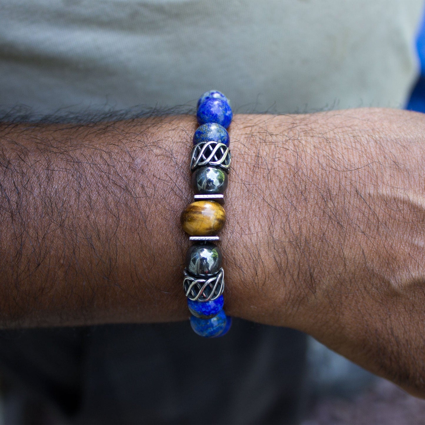 Lapis Lazuli Gemstones Men's bracelet Jewelry