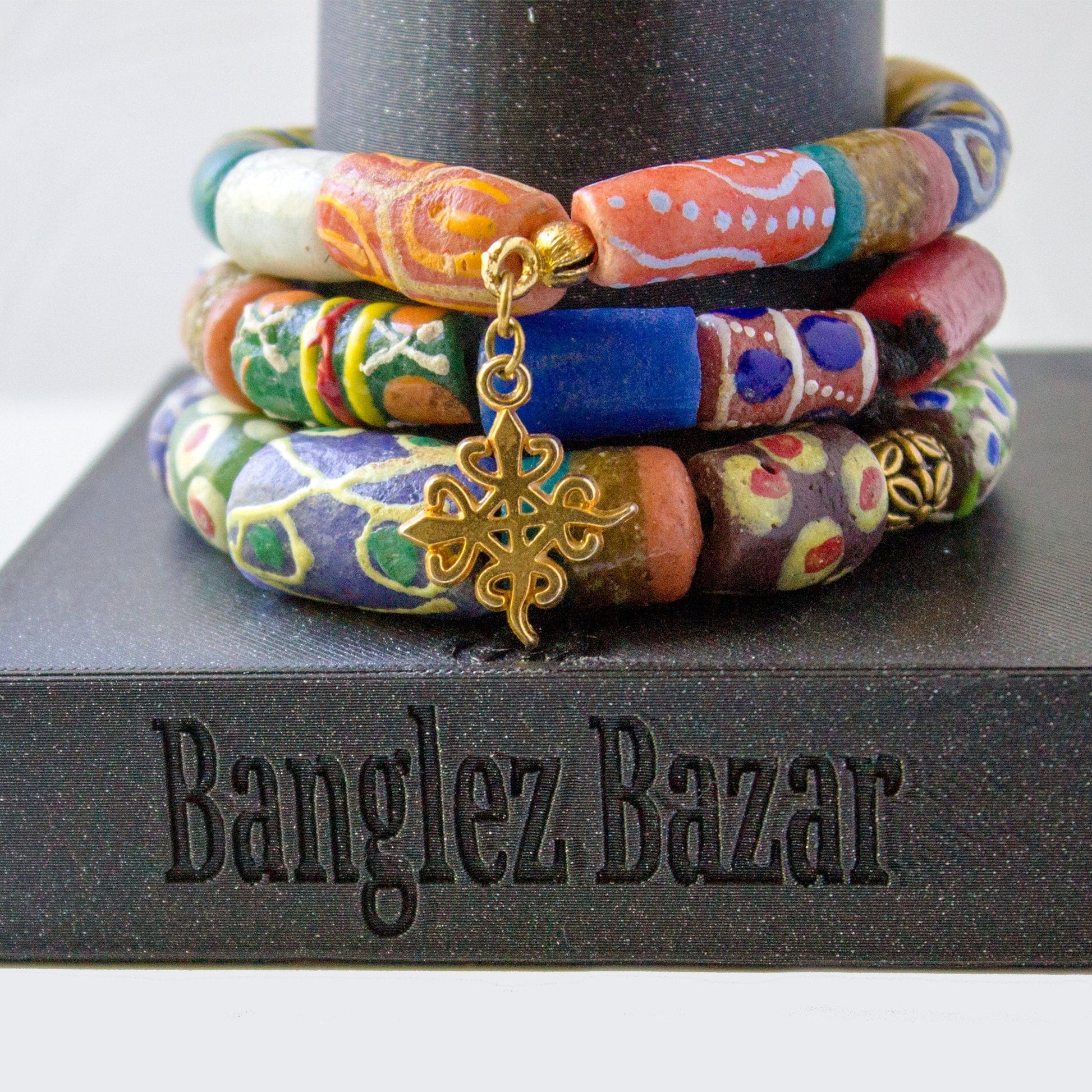 Painted Glass Beaded Bracelets Jewelry