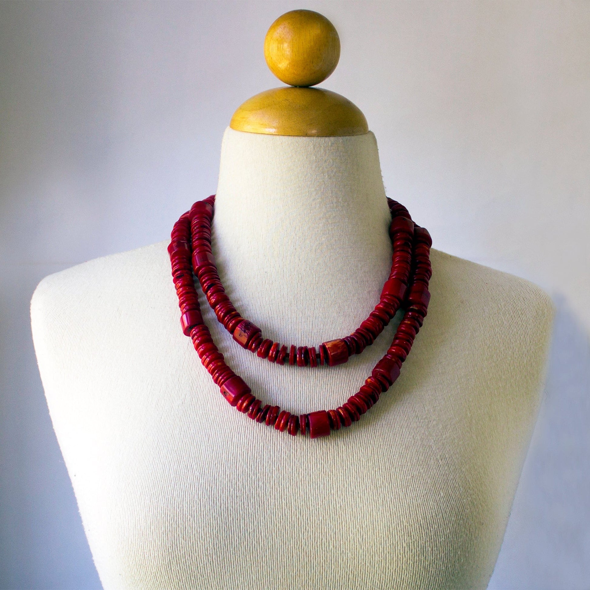 Red Vintage Necklace Jewelry