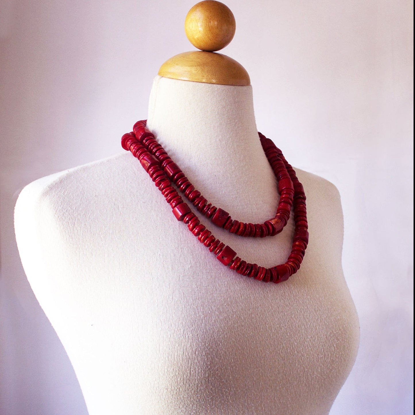 Red coral necklace vintage