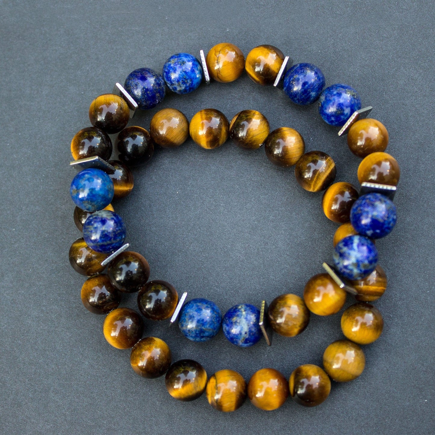 Tiger and Blue Lapis Lazuli Men's bracelets Jewelry